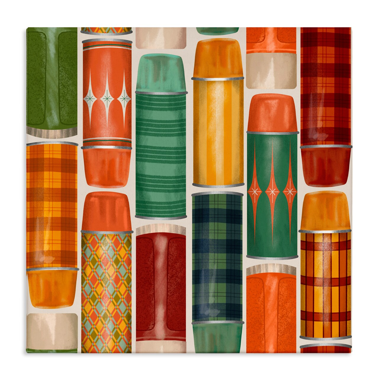 Stupell Industries Retro Designs Fall Thermos Canvas, design by Jilly Jack Designs